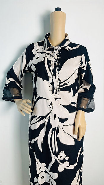 Black & Beige Summer Printed Co-ord Set