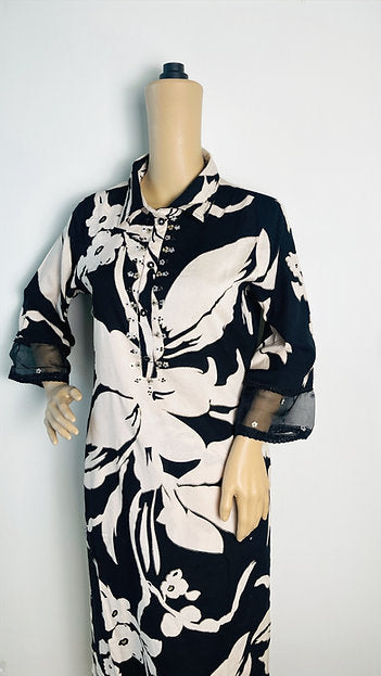 Black & Beige Summer Printed Co-ord Set