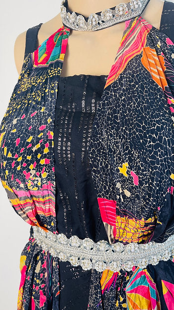 Indo Western Designer Black Gown