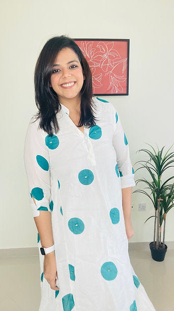 Polka Dot A-Line Mul Cotton Suit Set
