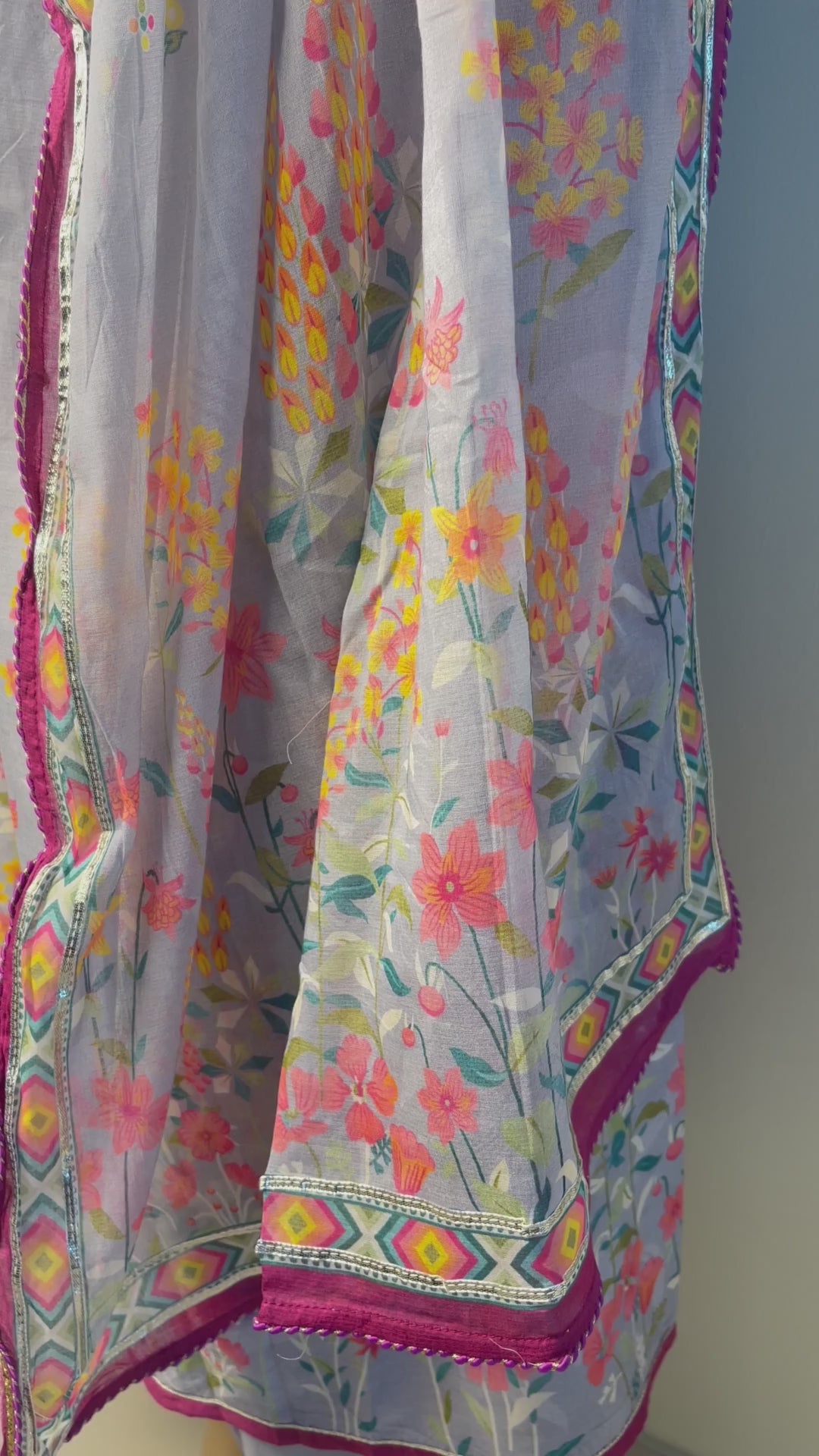 Cotton Printed Suit Set With Strings