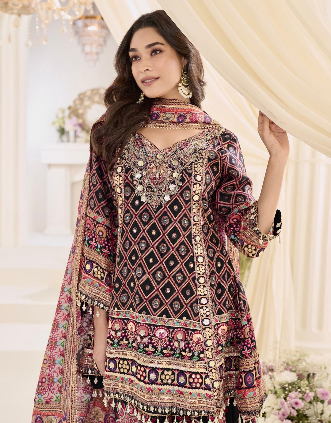 Noor Al Eid Printed Palazzo Suit Set