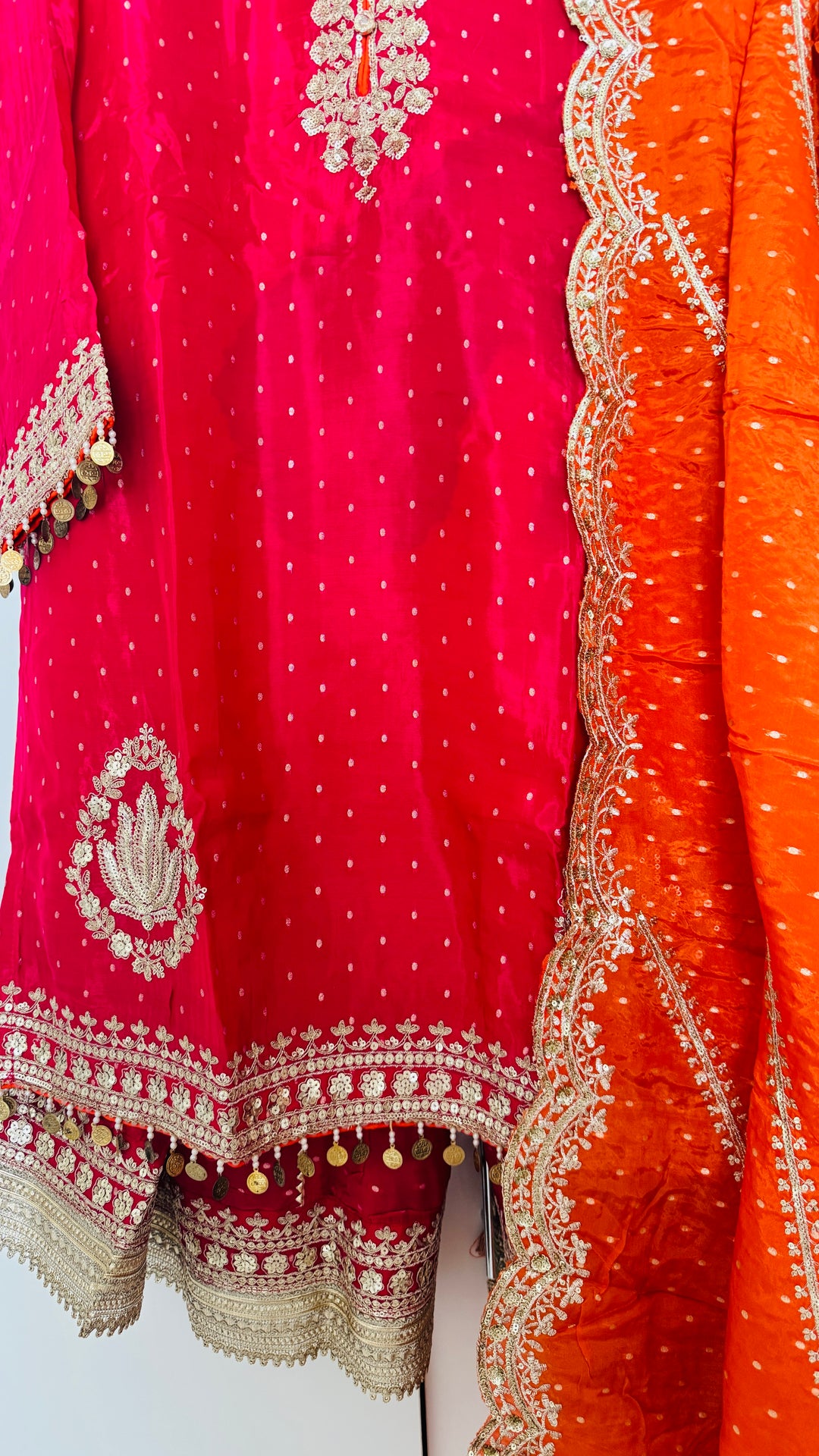 Dubai Blush Hour Embroidered  Palazzo Suit Set