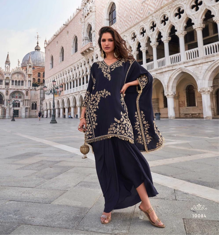 Designer Kaftan Style Drape Skirt Party Wear Set