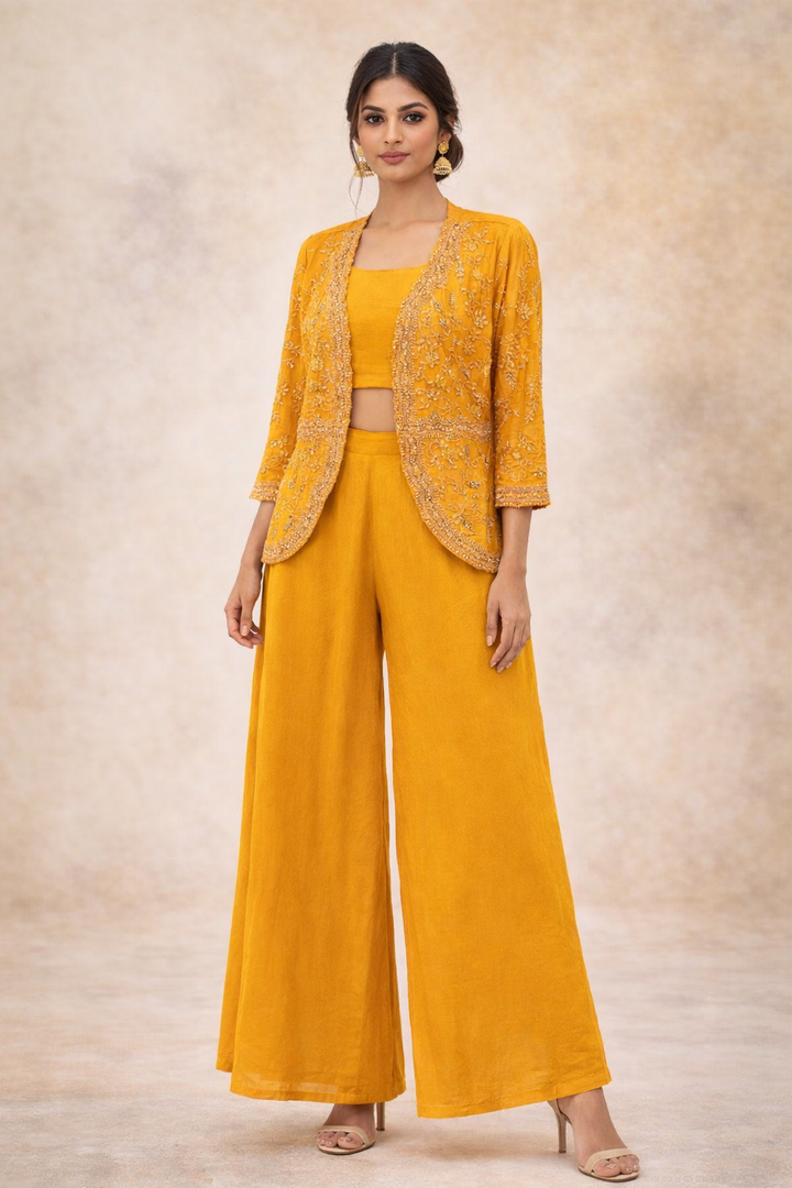 Indo western Jacket Style Palazzo Set