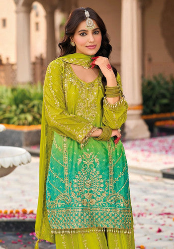 Heavy Kurta Palazzo Suit Set For Festivals and Weddings