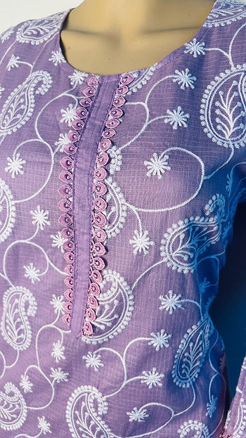 Cotton Chikankari Kurta Pant Set