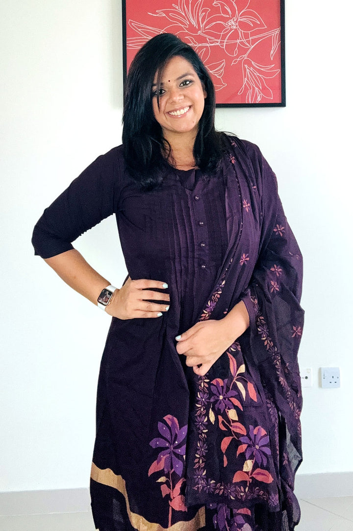 A-Line Cotton Printed Suit
