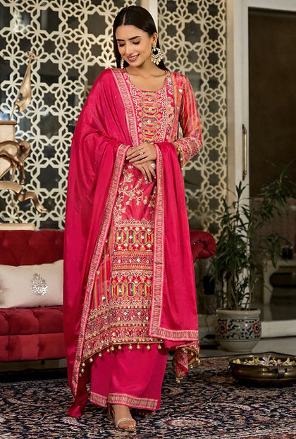 Rolla Rani Pink Eid Trending Anarkali Dress Suit