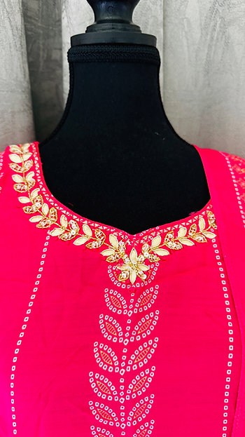 Printed Jaipuri Cotton Gotta Suit Set