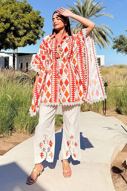 Desert Mirage Printed Kaftan Coord Set