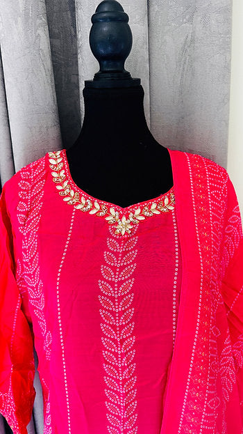 Printed Jaipuri Cotton Gotta Suit Set