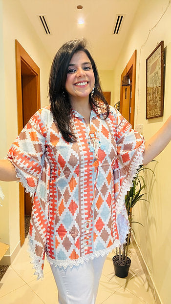 Desert Mirage Printed Kaftan Coord Set