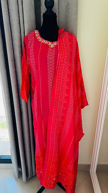 Printed Jaipuri Cotton Gotta Suit Set