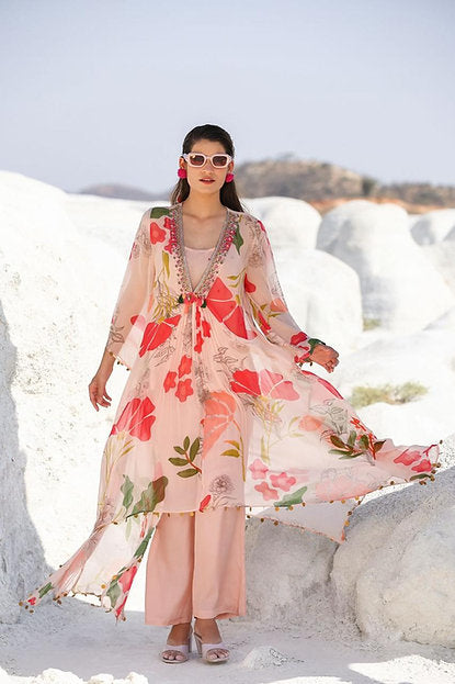 Indo-Western Cape Style Top With Palazzo Pants Set