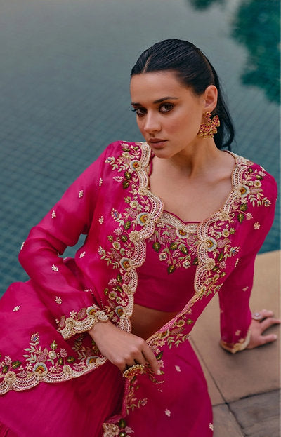 Zabeel Bloom Indowestern Lehenga Choli With Jacket Stylish Wedding Wear