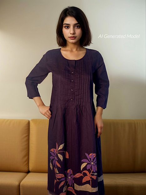 A-Line Cotton Printed Suit