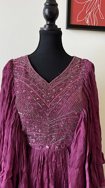Embroidered Gown Dress Party Wear