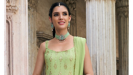 Madinat Charm Multi Embroidered Designer Sharara Party Wear Suit