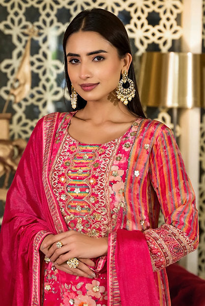 Rolla Rani Pink Eid Trending Anarkali Dress Suit