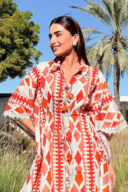 Desert Mirage Printed Kaftan Coord Set