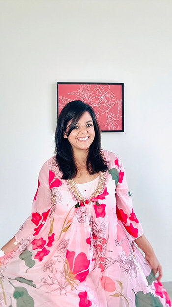 Indo-Western Cape Style Top With Palazzo Pants Set
