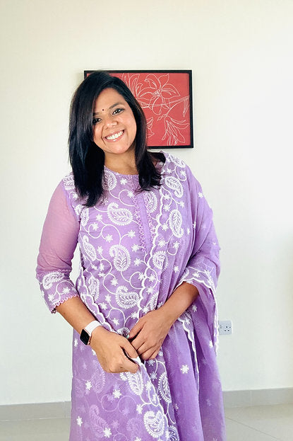 Cotton Chikankari Kurta Pant Set